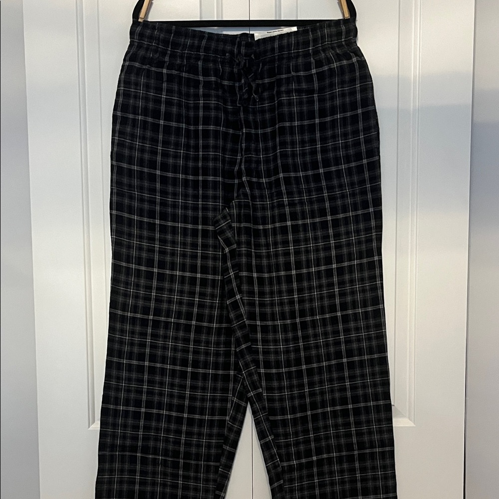 Men's Black Plaid Pants